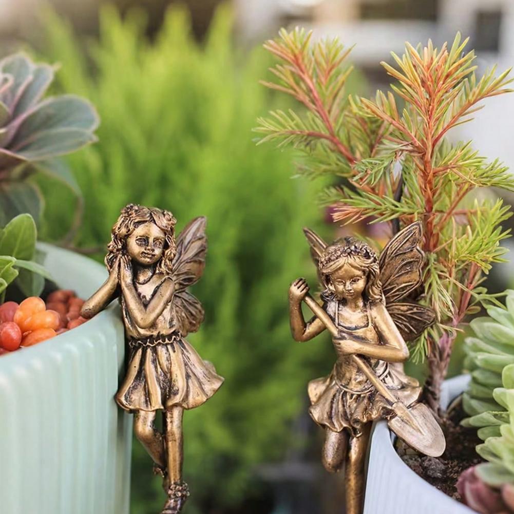 Bonsai Garden Design - New Angel Girl Hanging Cup Resin