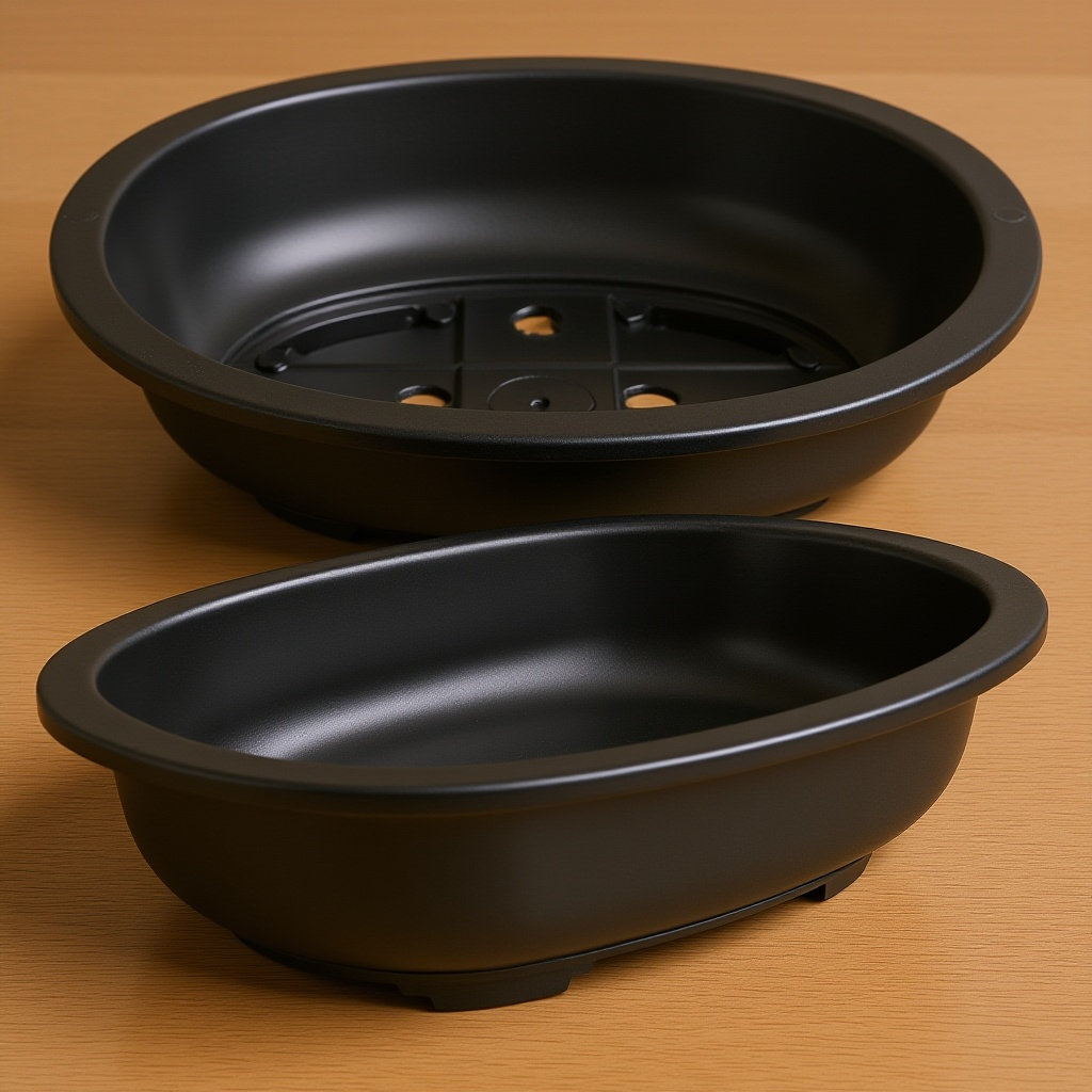 Bonsai Garden Design - 2Pcs Oval Plastic Flowerpot Bonsai Planter
