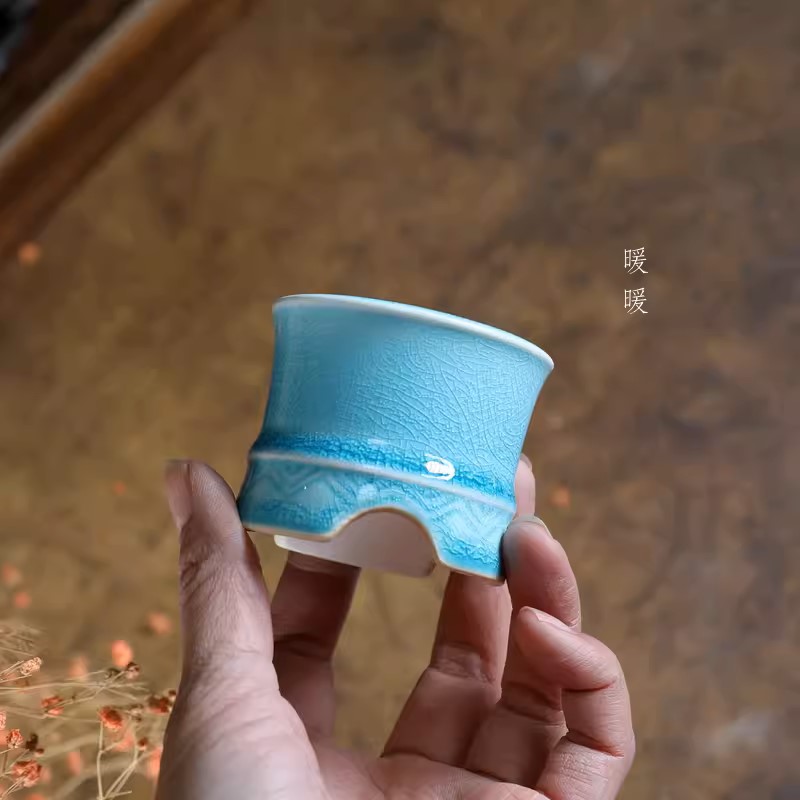 Bonsai Garden Design - Porcelain Blue Glazed Bonsai Pot, Small