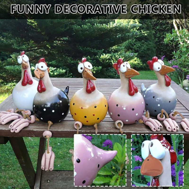 Funny Chicken Fence Decor Resi - Bonsai Garden Ornaments recension och pris