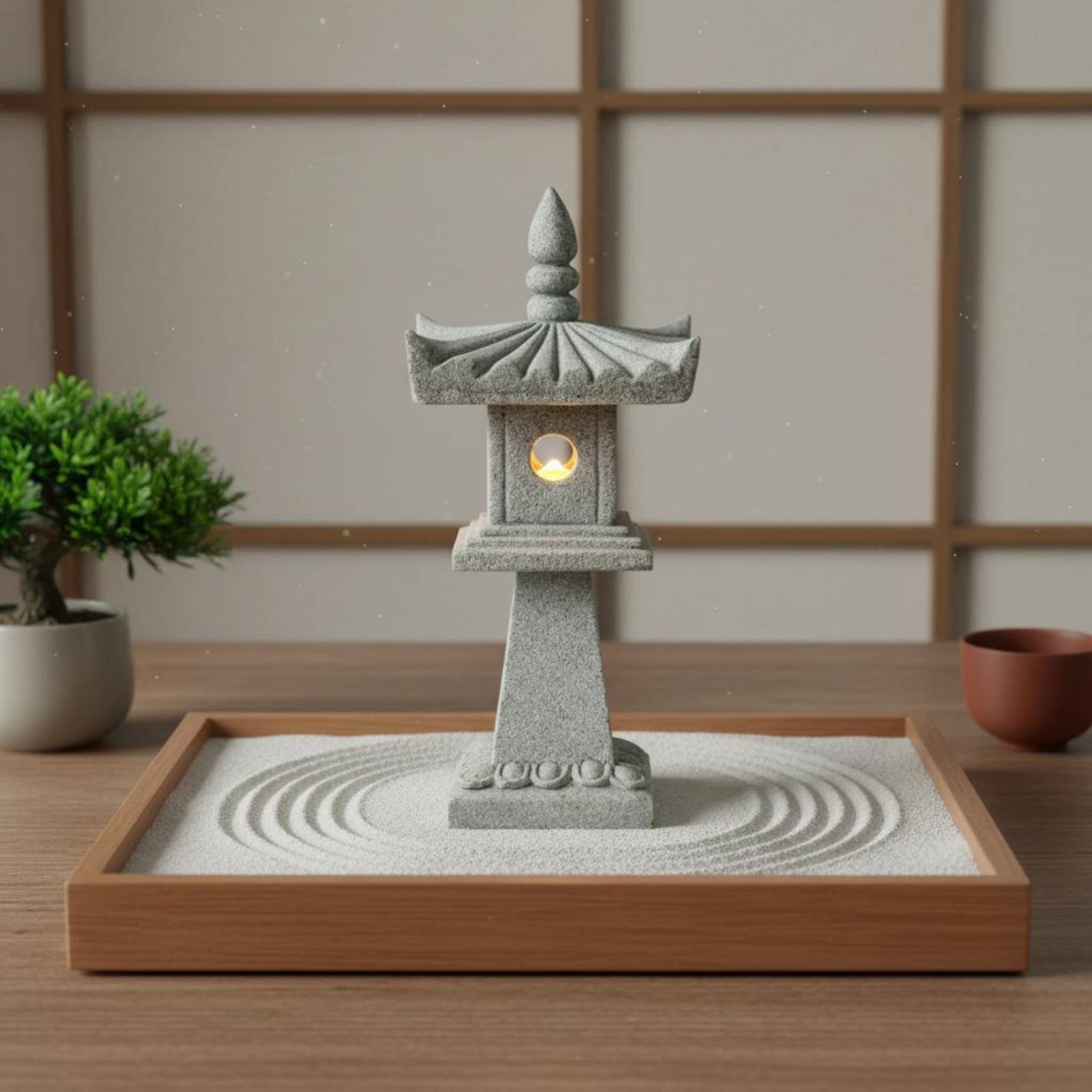 Miniature Stone Lantern Antiqu - Bonsai Garden Ornaments recension och pris