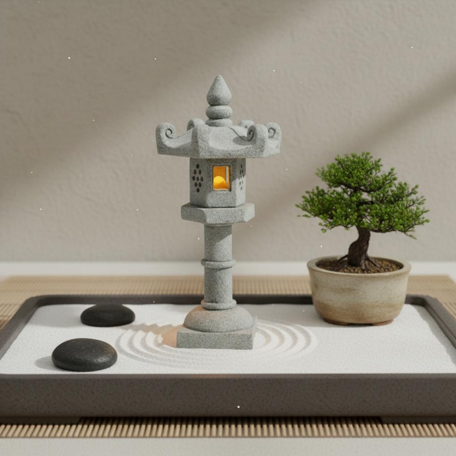 Miniature Stone Lantern Antiqu - Bonsai Garden Ornaments recension och pris