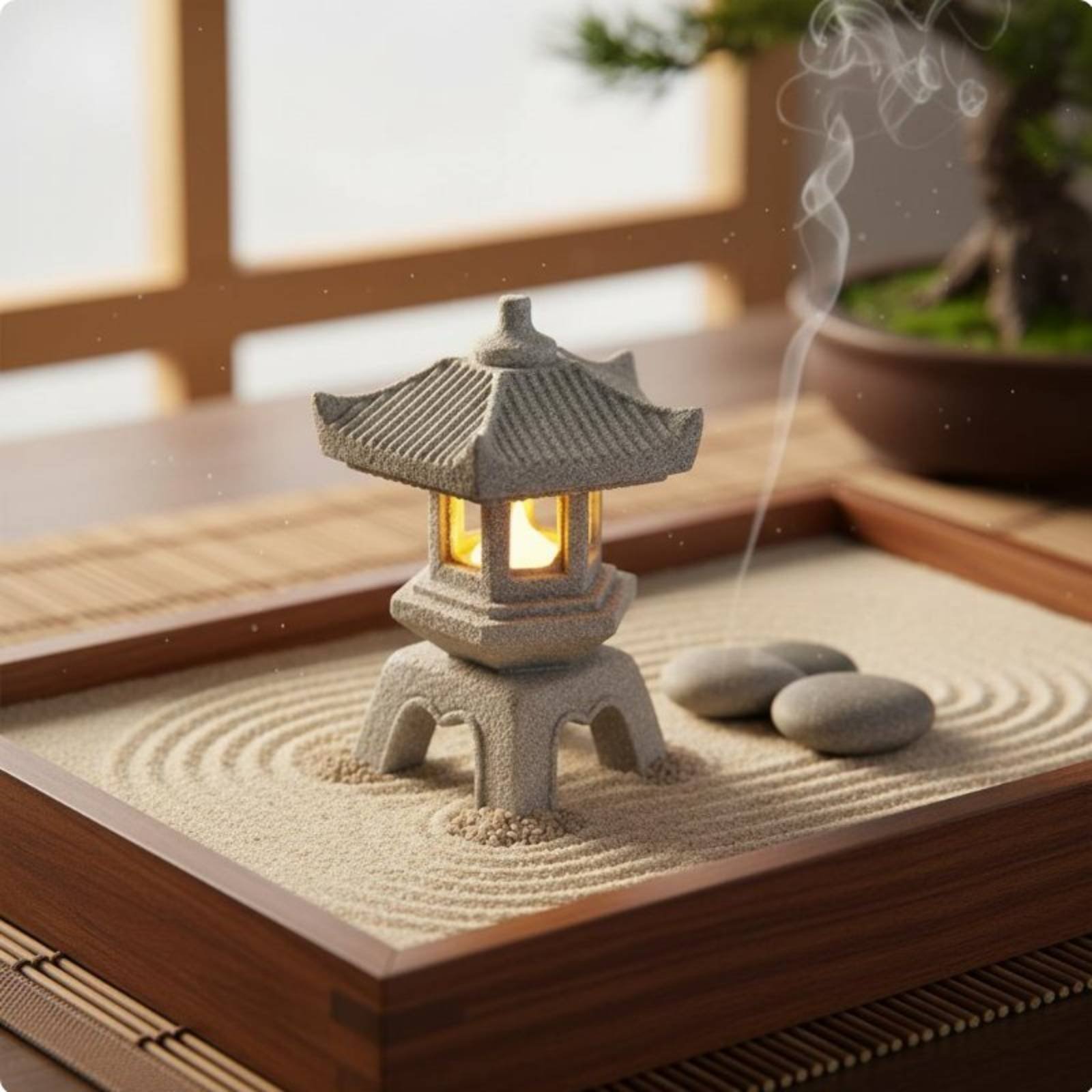 Miniature Stone Lantern Antiqu - Bonsai Garden Ornaments recension och pris