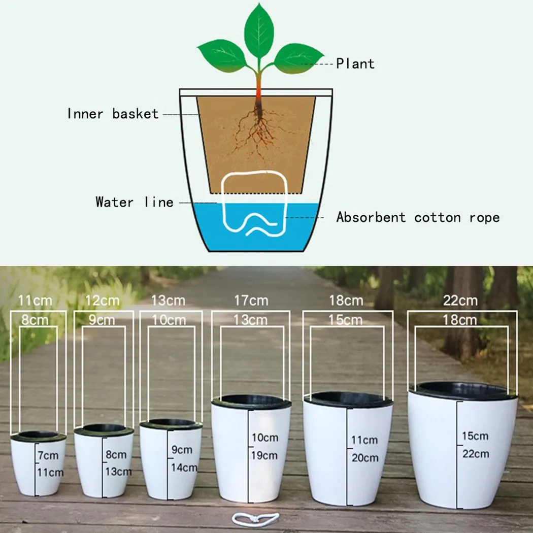 Lazy Flower Pot Self-Watering  - Bonsai Garden Nursery recension och pris