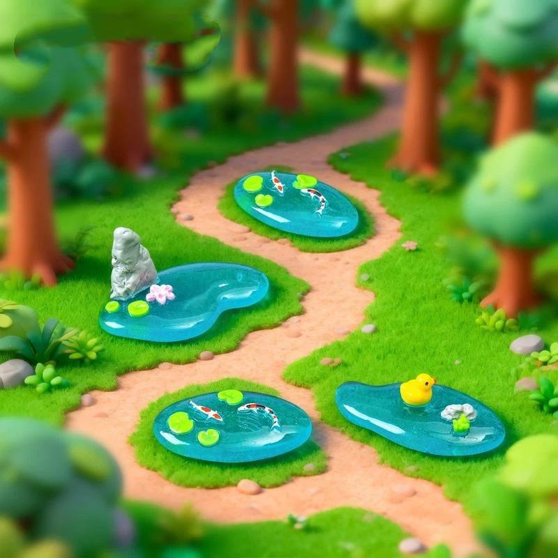 (BF06)Mini Resin Pond Ornament - Bonsai Garden Design recension och pris