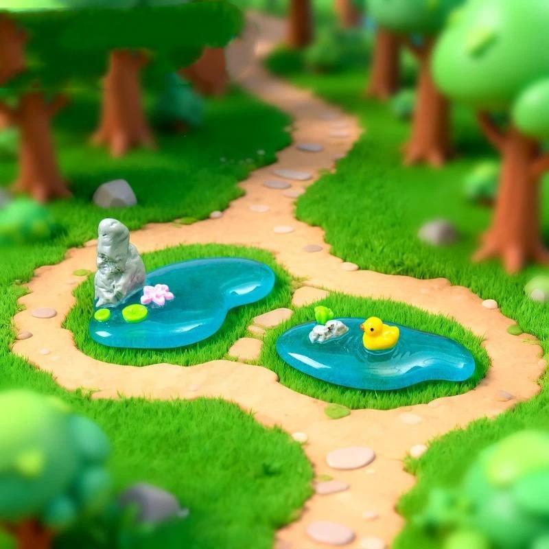 (BF06)Mini Resin Pond Ornament - Bonsai Garden Design recension och pris
