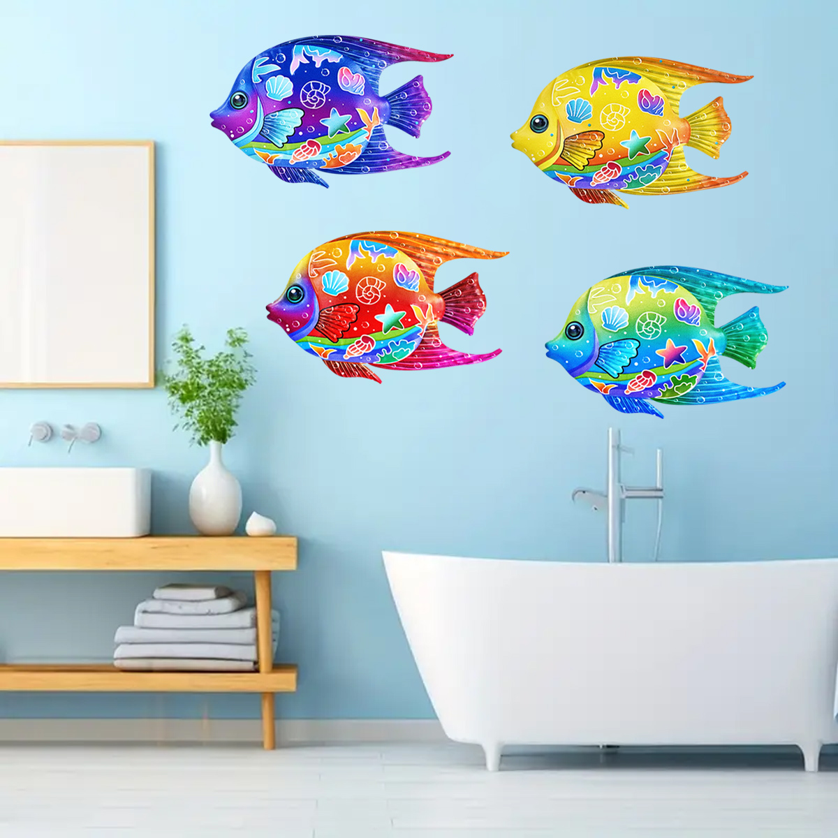 Eye-catching Metal Ocean Fish  - Bonsai Garden Ornaments recension och pris