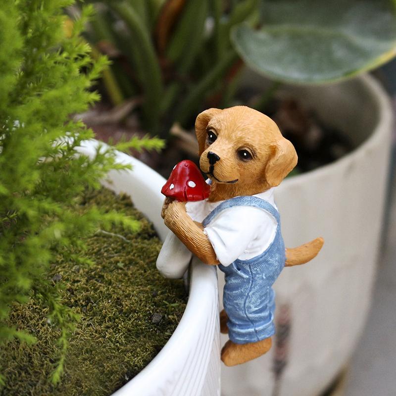 Cute Hanging Dog Figurine Flow - Bonsai Garden Ornaments recension och pris