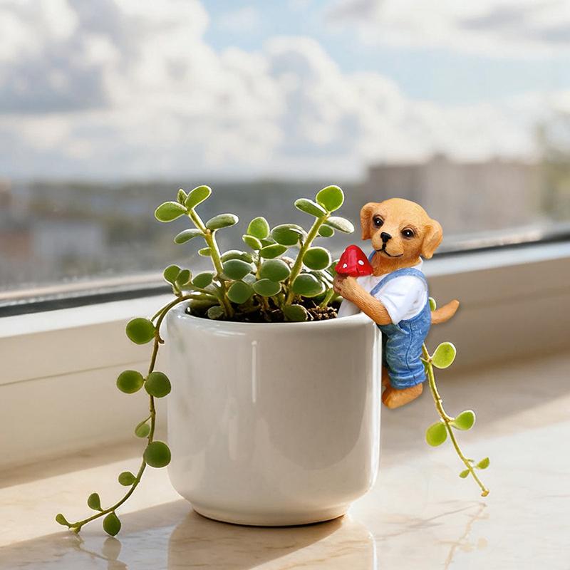 Cute Hanging Dog Figurine Flow - Bonsai Garden Ornaments recension och pris