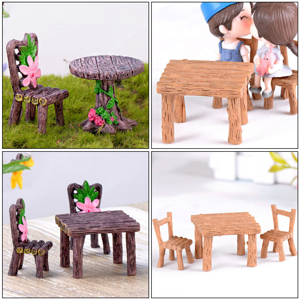 5Sets Resin Miniature Chair Ta - Bonsai Garden Ornaments recension och pris